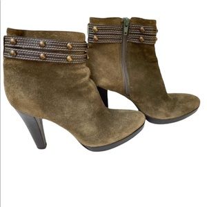NICOLE‎ MILLER SUEDE ANKLE BOOTS SIZE 9 HU1044
